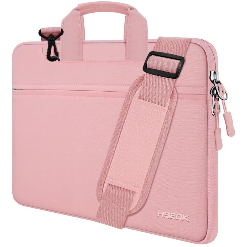 HSEOK Laptop Shoulder Bag 13 13.3 14 Inch Case Compatible with MacBook Pro 14 2025-2021 M4/M3/M2/M1, Mac Air/pro 13-13.3 Inch and Most Popular 13-14 Notebooks,Spill-Resistant Briefcase, Pink - Image 1